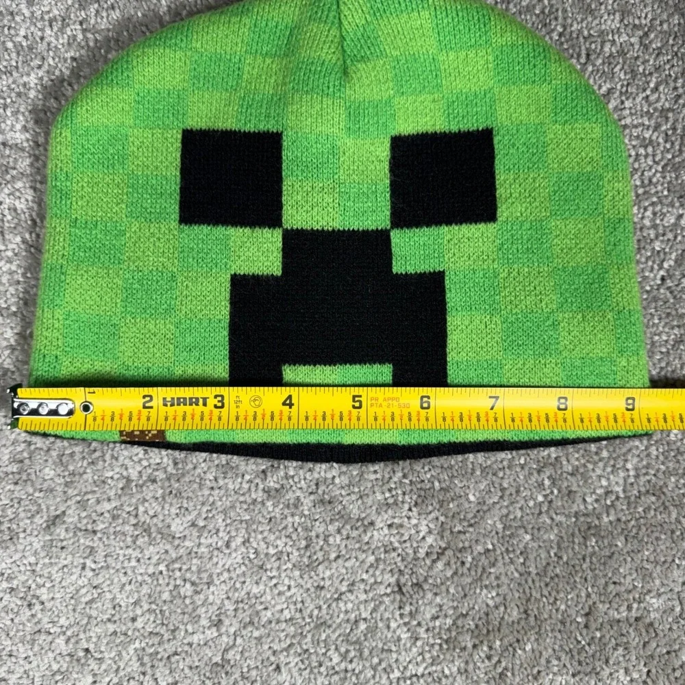 Jinx Minecraft Beanie Scarf Set Pixel Checkered Green Creeper Video Game Kids OS